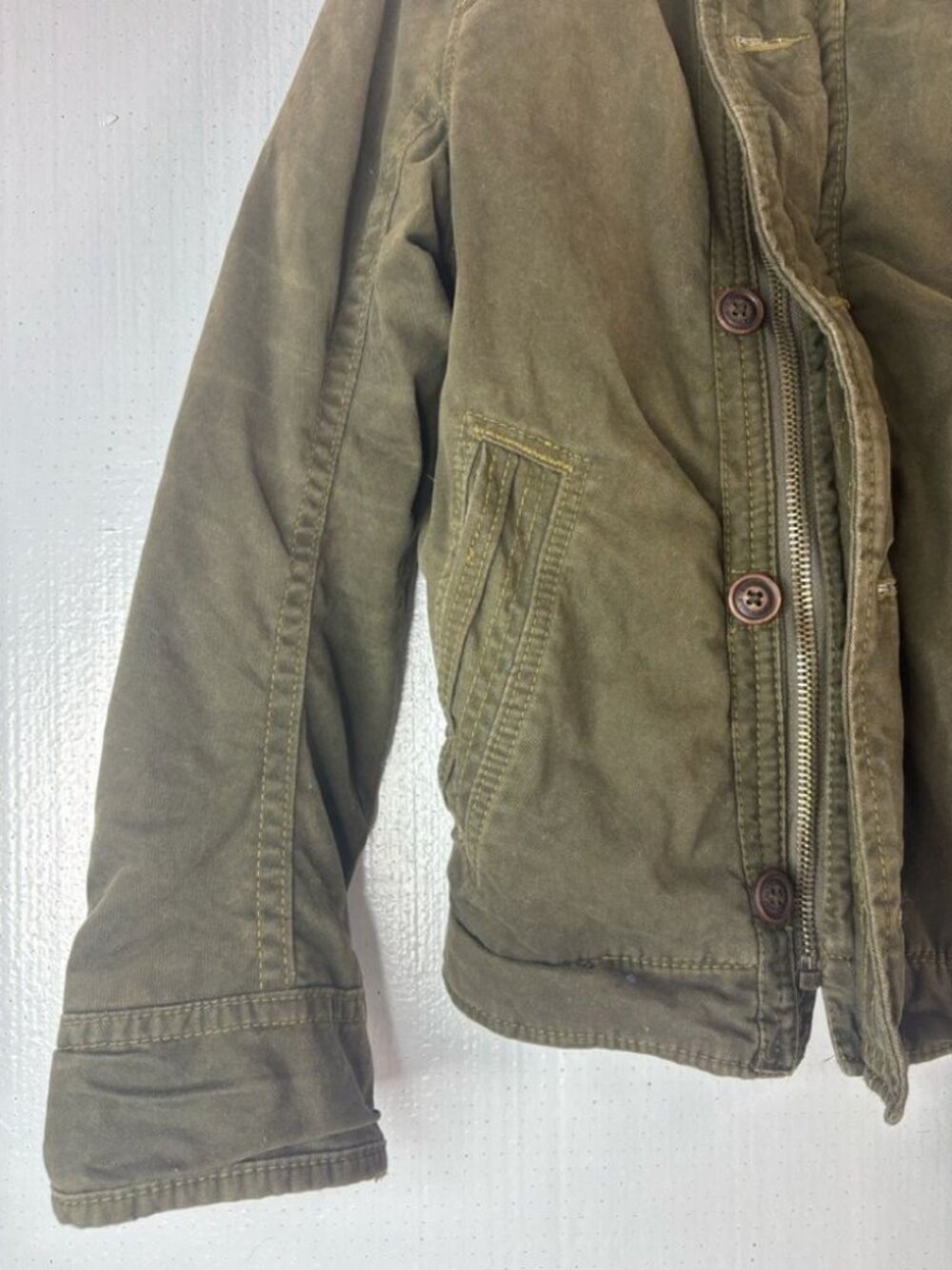 Abercrombie Kids M ADIRONDACK Olive Army Gorpcore Jacket - Picture 5 of 8